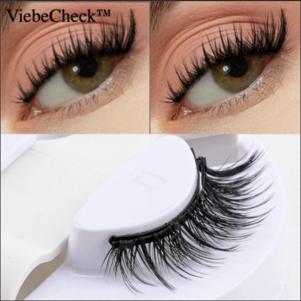 1 Pair Magnetic Eyelashes Set Reusable Easy to Use Eyelash Extension Tools Natural Curler False Eyelashes with Magnetic Tweezers