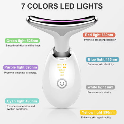 USB Face Massager EMS Photon Therapy Face Neck Lifting Beauty Tighten Device Thin Double Chin Remove Neck Lines Facial Massager