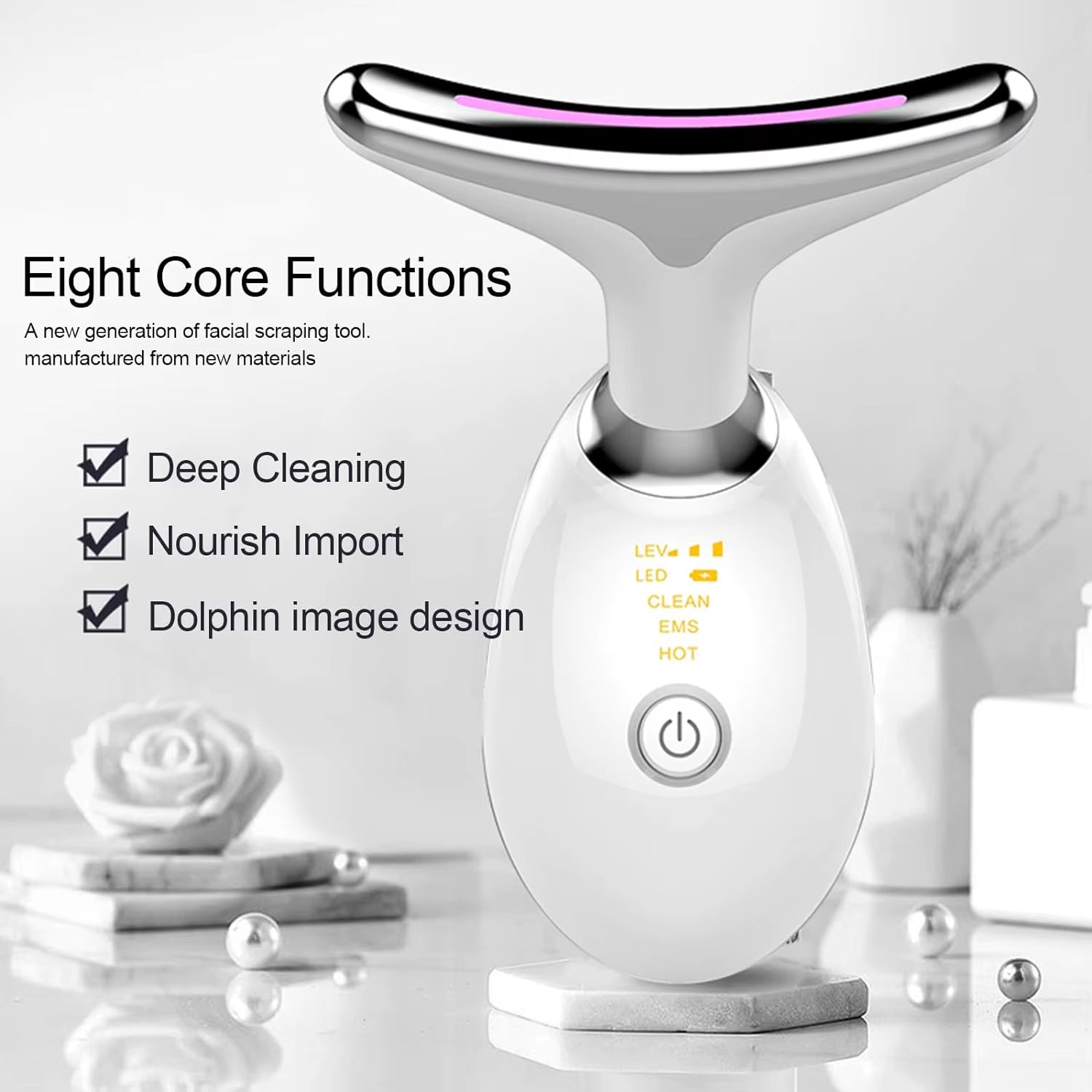 USB Face Massager EMS Photon Therapy Face Neck Lifting Beauty Tighten Device Thin Double Chin Remove Neck Lines Facial Massager